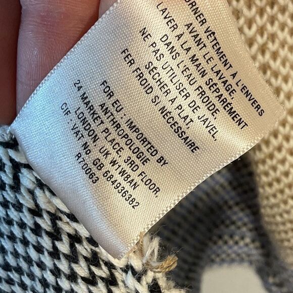 Anthropologie Sparrow Fiemme Cardigan Ladies Sweater Hooded Aztec Cream Small - Picture 4 of 10